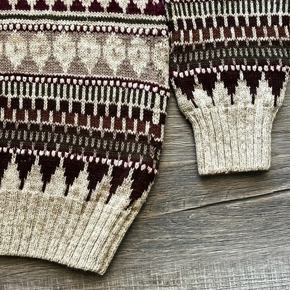 Northwest Territory Pullover Sweater Mens Sz L Vintage Naturals Raime Fair Isle - Picture 7 of 12